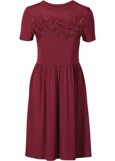 Платье с кружевной аппликацией (коралловый) Bonprix