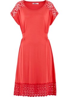 Трикотажное платье с коротким рукавом (лиловый) Bonprix