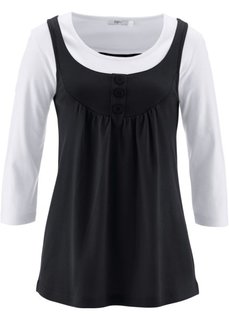 Футболка 2 в 1 с рукавом 3/4 (кленово-красный) Bonprix
