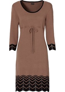 Вязаное платье (серый меланж/черный) Bonprix