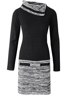 Вязаное платье 2 в 1 (темно-оливковый/черный) Bonprix