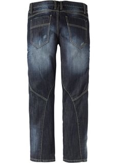 Джинсы Regular Fit Straight, длина (в дюймах) 32 (темно-синий «потертый») Bonprix