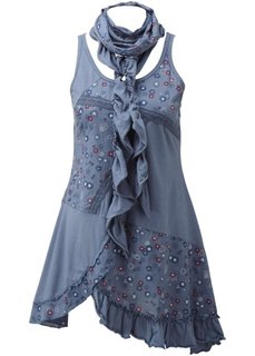 Топ с шарфиком (серый с узором) Bonprix