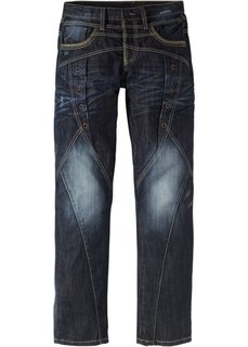 Джинсы Regular Fit Straight, длина (в дюймах) 34 (темно-синий «потертый») Bonprix