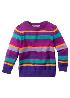 Вязаный пуловер для девочек, Размеры  80/86-116/122 (светло-серый меланж/пастельная) Bonprix