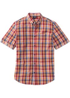 Клетчатая рубашка Regular Fit с коротким рукавом (зеленый в клетку) Bonprix