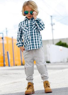 Клетчатая рубашка, Размеры 80/86-128/134 (сине-зеленый/белый в клетку) Bonprix