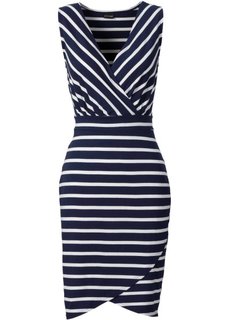 Трикотажное платье (темно-синий/белый в горошек) Bonprix