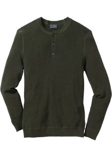 Пуловер Regular Fit на пуговицах (светло-коричневый меланж) Bonprix