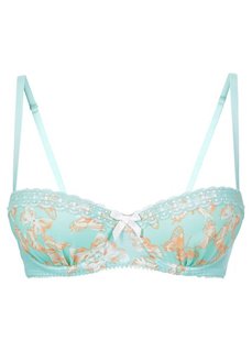 Бюстгальтер-балконет, чашка D (мятный пастельный/с рисунком) Bonprix