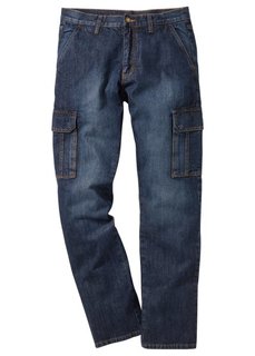 Джинсы-карго Regular Fit Straight, низкий + высокий рост (U + S) (голубой) Bonprix