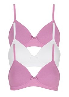 Бюстгальтер (комплект из 3-х изделий), чашка A (черный + белый + серый меланж) Bonprix