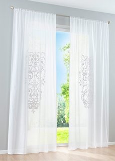 Гардина Мео (1 шт.), гофрированная тесьма (белый) Bonprix