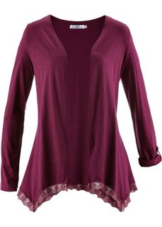 Трикотажная курточка с кружевом (ночная синь) Bonprix