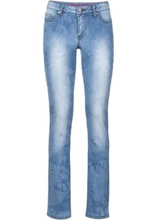 Джинсы Skinny (синий «потертый» с бабочками) Bonprix