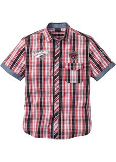Рубашка Regular Fit (белый/темно-синий в клетку) Bonprix