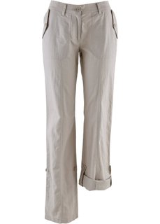 Брюки из льна и хлопка (оливковый) Bonprix