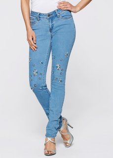 Джинсы с красивыми аппликациями (синий) Bonprix
