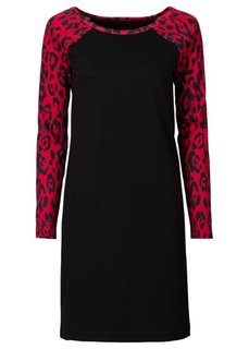 Платье (черный/коричневый леопардовый) Bonprix