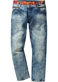Джинсы Loose Fit Straight, длина (в дюймах) 34 (синий «потертый») Bonprix