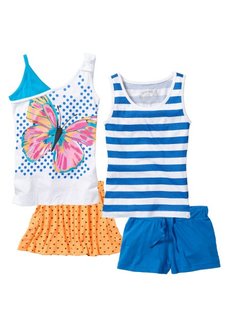 Комплект для пляжа (4 изд.) (нежный ярко-розовый/аква/белый) Bonprix