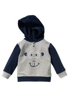 Мода для малышей: свитшот из биохлопка, Размеры  56/62-104/110 (светло-серый меланж/темно-сини) Bonprix