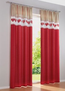 Штора Мила (1 шт.), петли (красный) Bonprix