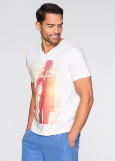 Футболка Slim Fit (белый) Bonprix