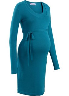 Мода для беременных: вязаное платье с поясом (черный) Bonprix