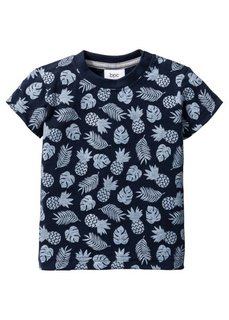 Мода для малышей: футболка из биохлопка (2 шт.), Размеры  56/62-104/110 (светло-серый меланж/темно-сини) Bonprix