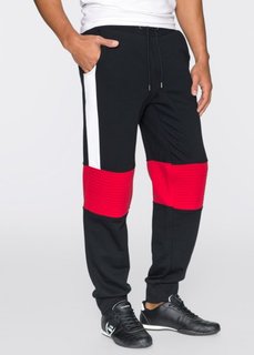 Трикотажные брюки Slim Fit (черный/белый/красный) Bonprix