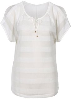 Футболка на шнуровке (темно-коралловый) Bonprix