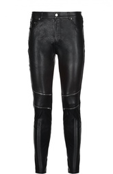 Брюки кожаные Saint Laurent