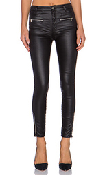 Обтягивающие в лодыжке мото джинсы high waist moto zip - 7 For All Mankind