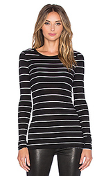 Топ rib fitted long sleeve crew neck top - Enza Costa