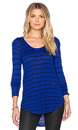 Топ long sleeve scoop neck hi low with shirttail - Michael Stars