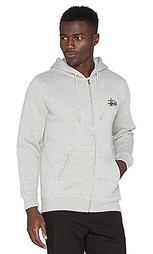 Худи с молнией basic logo - Stussy