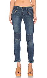 Узкие мото джинсы с молниями внизу штанин - Etienne Marcel