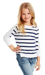 Полосатый свитер с круглым вырезом - Autumn Cashmere Kids