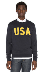Свитшот с круглым вырезом и вышитой графикой usa usa embroidered - Palm Angels