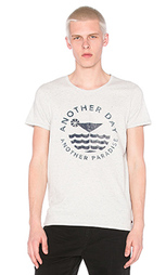 Футболка shortsleeve tee in melange jersey with monochrome artwork - Scotch &amp; Soda