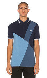 Поло blue colour block panel - Fred Perry