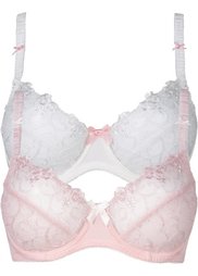 Бюстгальтер (2 шт.), чашка D (нежно-розовый/экрю + экрю/нежн) Bonprix