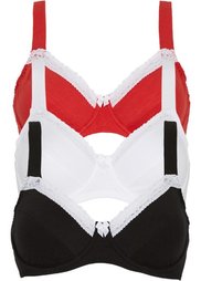 Бюстгальтер (3 шт.), чашка G (индиго/голубой/цвет белой шерс) Bonprix