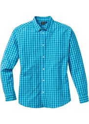 Клетчатая рубашка Regular Fit с длинным рукавом (темно-синий в клетку) Bonprix