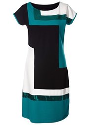 Трикотажное платье (черный/светло-серый/кремовый) Bonprix