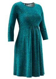 Мода для будущих мам: праздничное платье с кружевным принтом (шиферно-серый/черный с узором) Bonprix