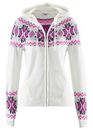 Кардиган (бордовый с узором) Bonprix