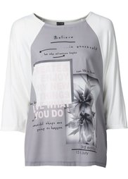 Футболка (розовый/серый с рисунком) Bonprix