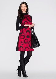 Платье (красный/черный с кругами) Bonprix